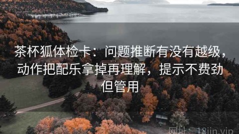 茶杯狐体检卡：问题推断有没有越级，动作把配乐拿掉再理解，提示不费劲但管用