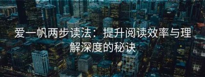 爱一帆两步读法：提升阅读效率与理解深度的秘诀