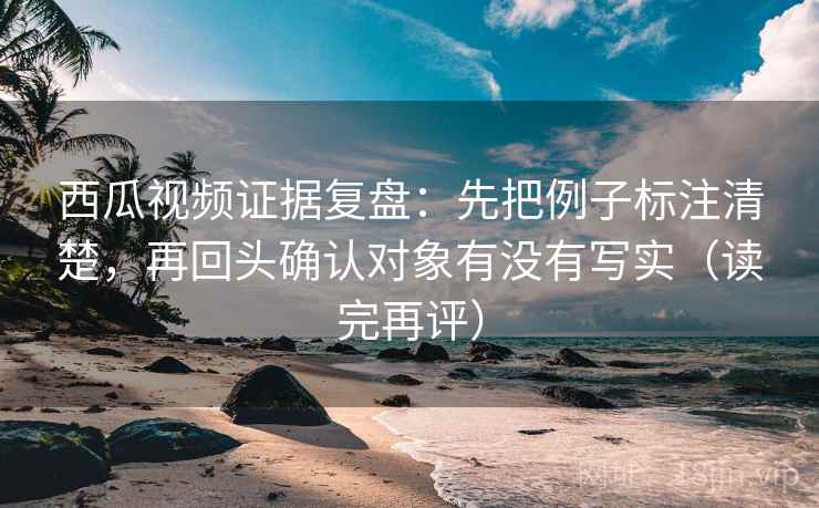西瓜视频证据复盘：先把例子标注清楚，再回头确认对象有没有写实（读完再评）