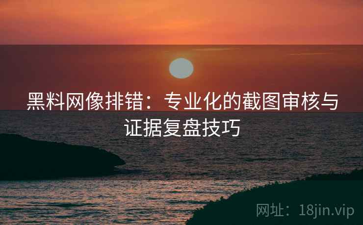 黑料网像排错：专业化的截图审核与证据复盘技巧