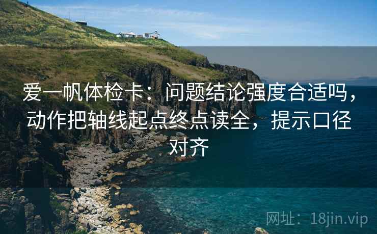 爱一帆体检卡：问题结论强度合适吗，动作把轴线起点终点读全，提示口径对齐